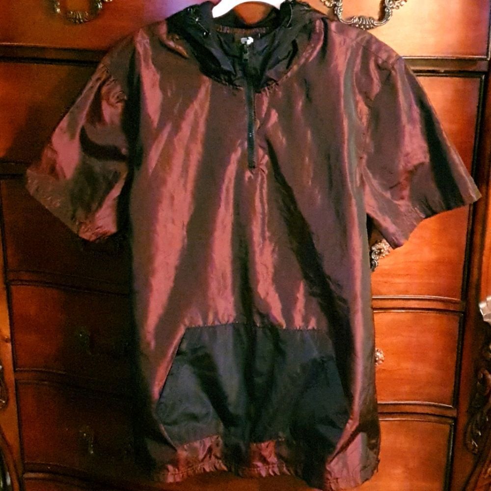 Men's Metallic Red Short Bikers Windbreaker sz L